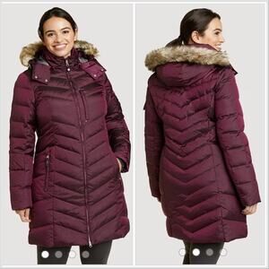 EDDIE BAUER | Women's Sun Valley Down Hooded Parka Dark Plum | 1X
